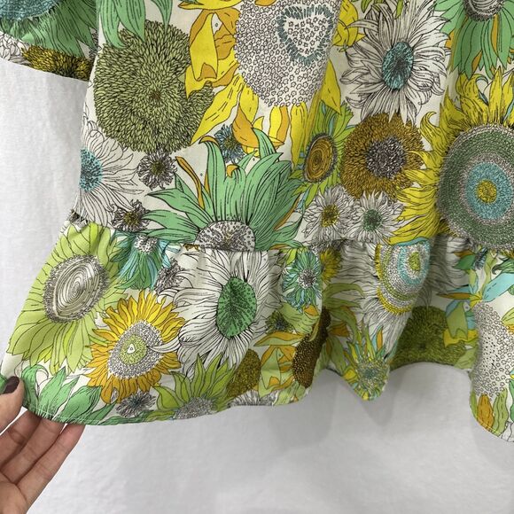 Liberty Of London For Target Yellow Floral Sunflower Tunic Top Womens Size L - Picture 6 of 10